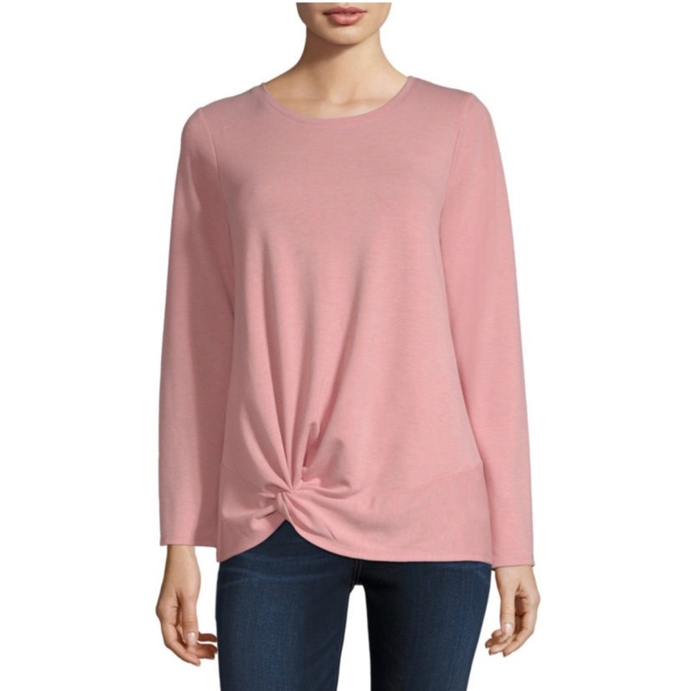 NWT Alyx Boatneck L/S Twist Knot Front Knit Blouse